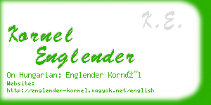 kornel englender business card